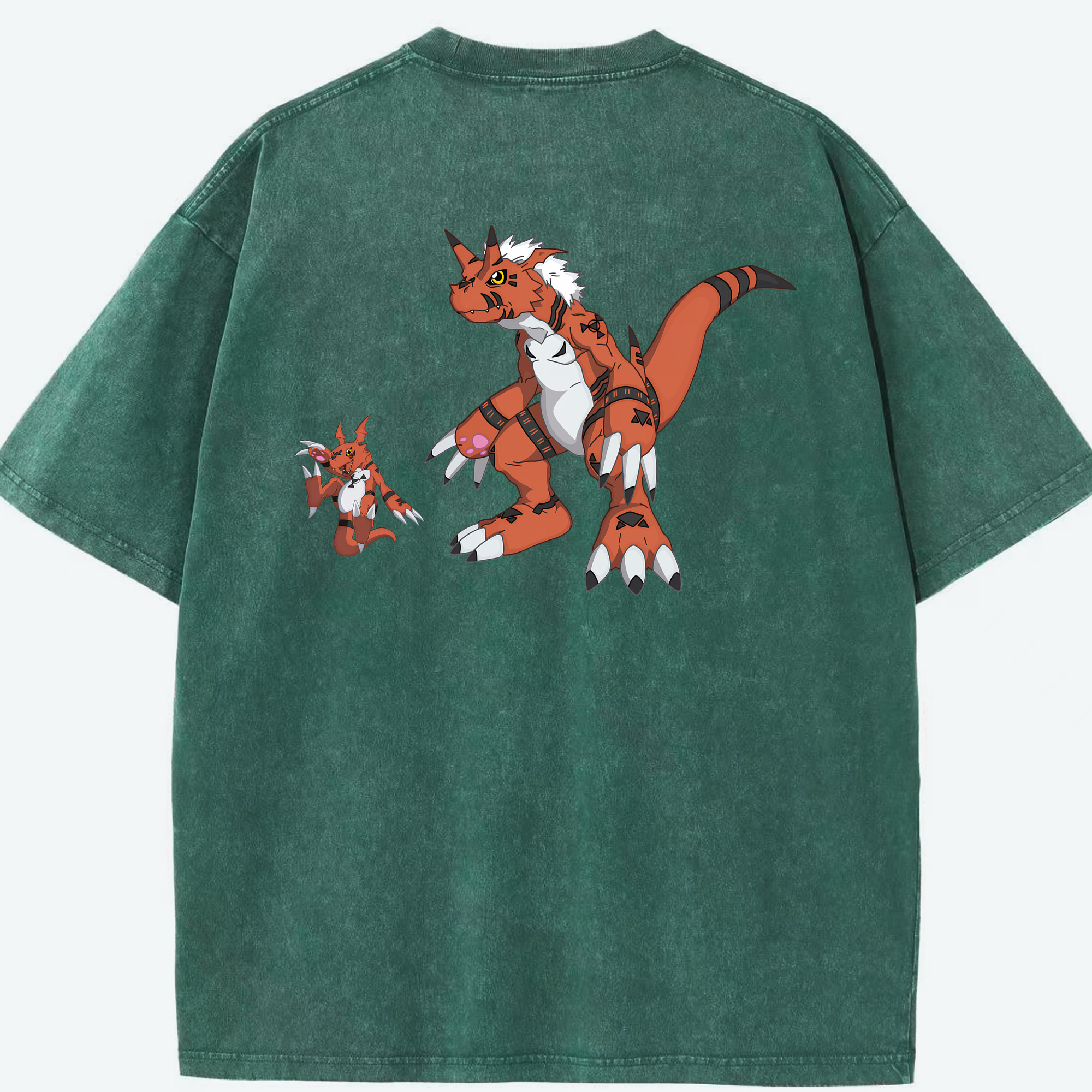 （画像用） Digimon デジタルモンスター/デジモン 綿100% ヴィンテージ風 半袖Tシャツ（背面プリント）